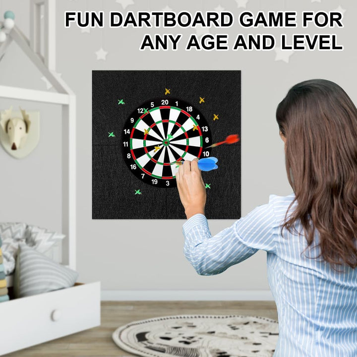 Flintronic Filz Dartboard-Wandschutz, HBT: 600x600x12mm, Dartscheiben Umrandung, Selbstklebend, Gesp