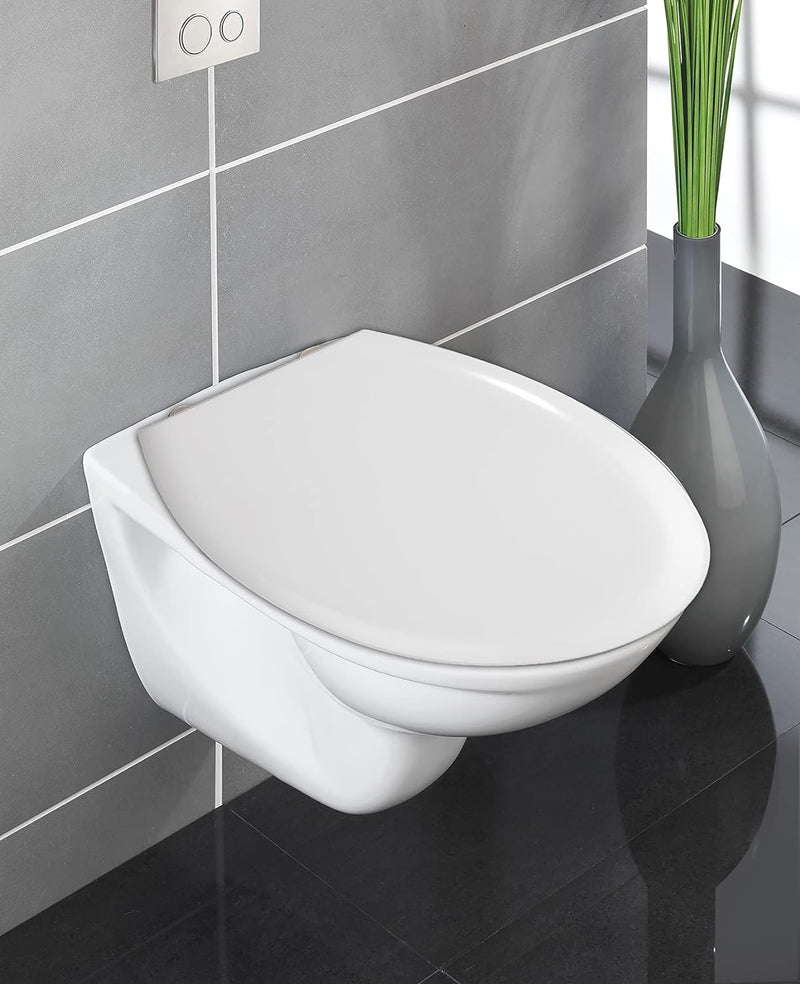 WENKO WC-Sitz Gubbio, hygienischer Toilettensitz mit Absenkautomatik, stabiler WC-Deckel bis 350 kg