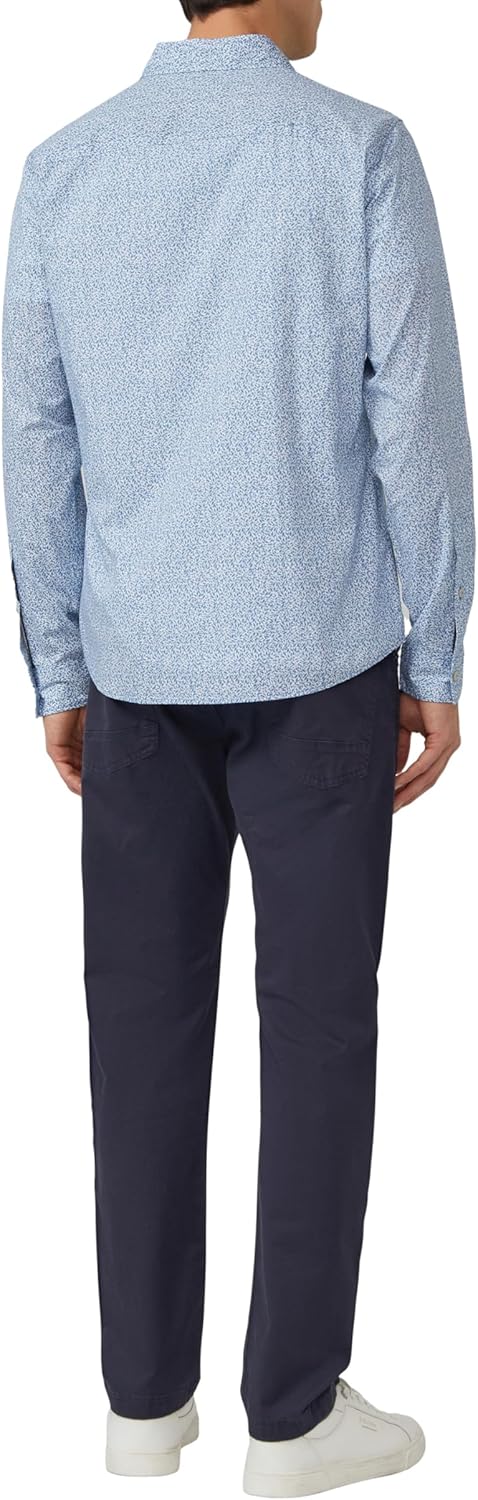 s.Oliver Slim Fit: Hemd aus Baumwollstretch mit All-over-Print M 58a0_tiefblau, M 58a0_tiefblau