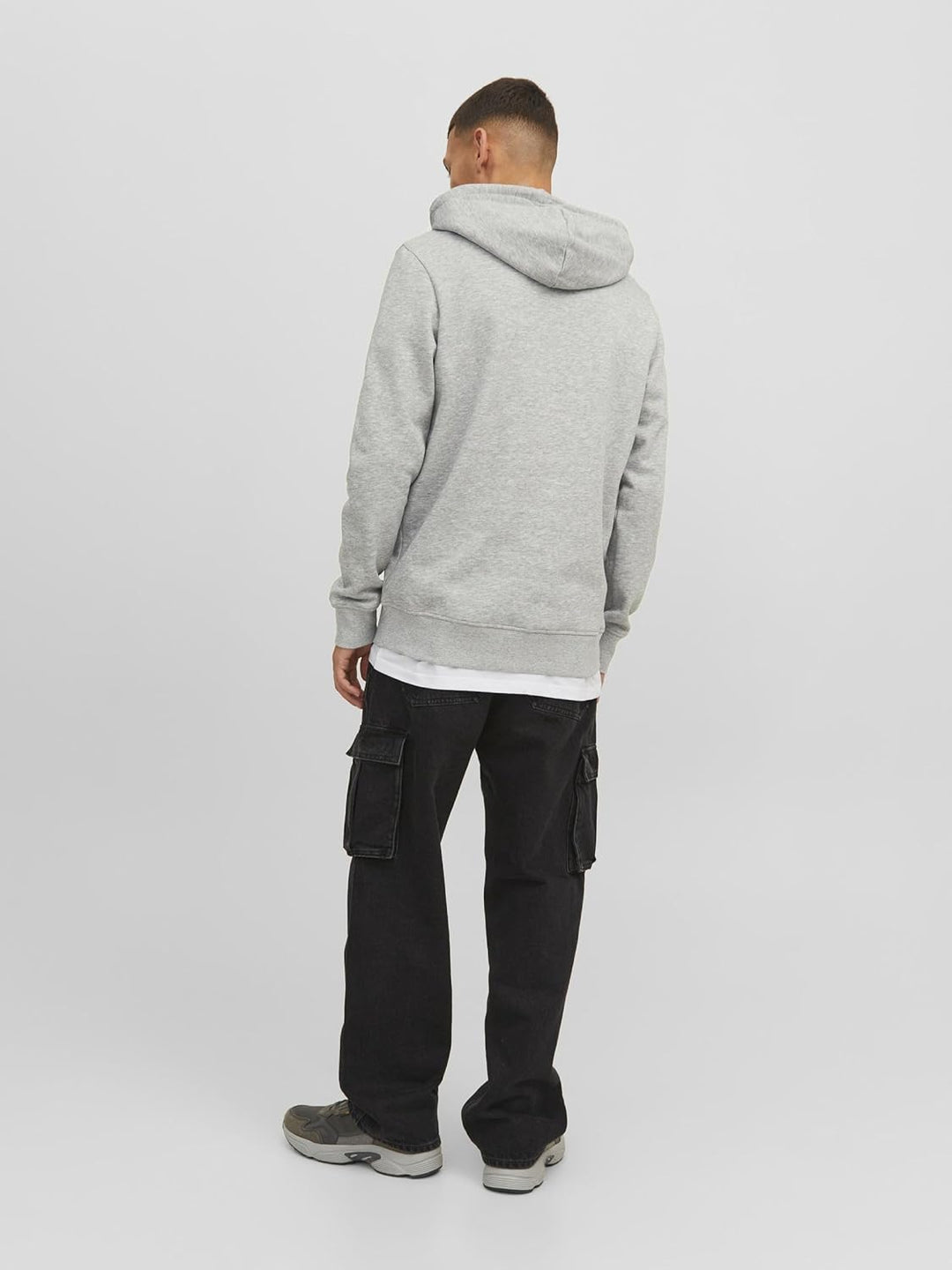 JACK & JONES Herren Jcodust Sweat Hood Sn Kapuzenpullover M Light Grey Melange/Detail:new Lgm, M Lig