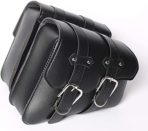 1 Paar Motorrad Satteltaschen Leder Abnehmba Wasserdichte Schwarz Universal für Harley Motorrad Satt