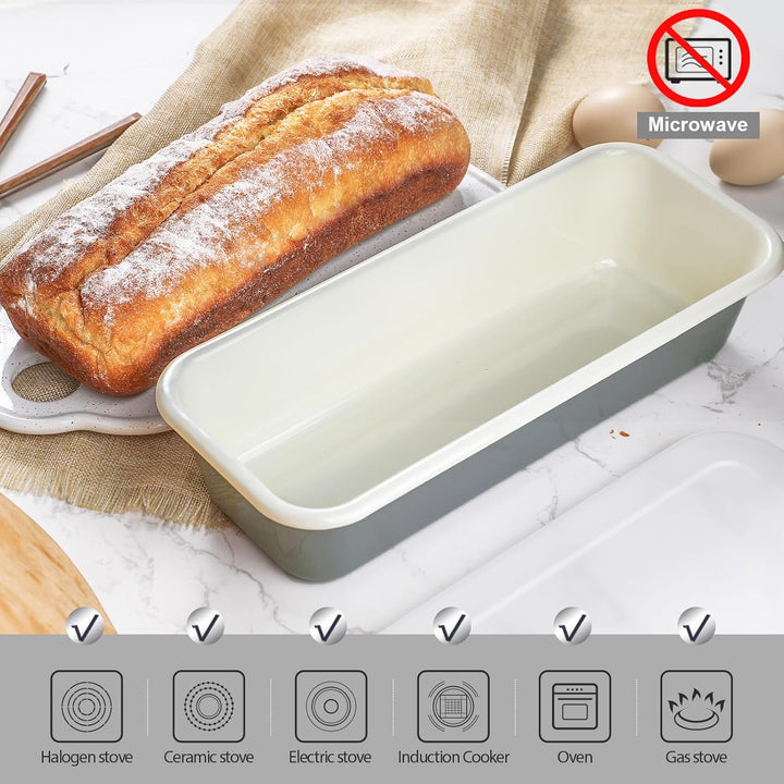webake Kastenform 30cm Brotbackform Emaille Kastenbackform Mit Kunststoff Deckel Brotform Rechteckig