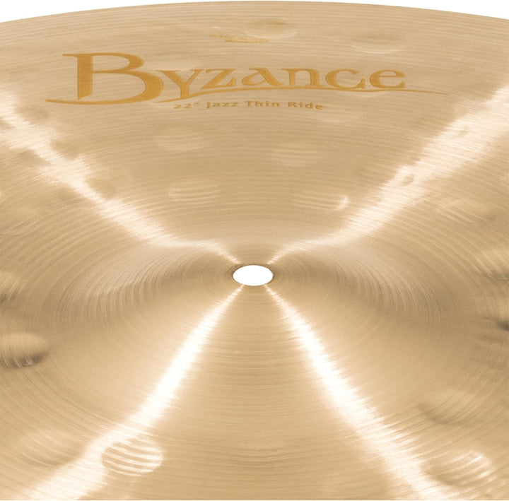 Meinl Cymbals Byzance Jazz Ride Thin 22 Zoll (Video) Schlagzeug Becken (55,88cm) B20 Bronze, Traditi