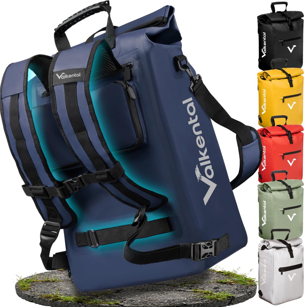 Valkental® 3in1 Fahrradtasche [Bis 25L] - Das Original - Geeignet als Gepäckträgertasche, Rucksack u