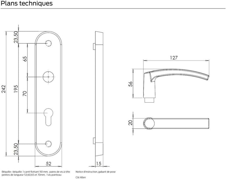 Bricard 9900051 Essential Werkzeugset, geschirmt, auf Platte, 9900191 Stütze + Stütze Bernstein, Stü