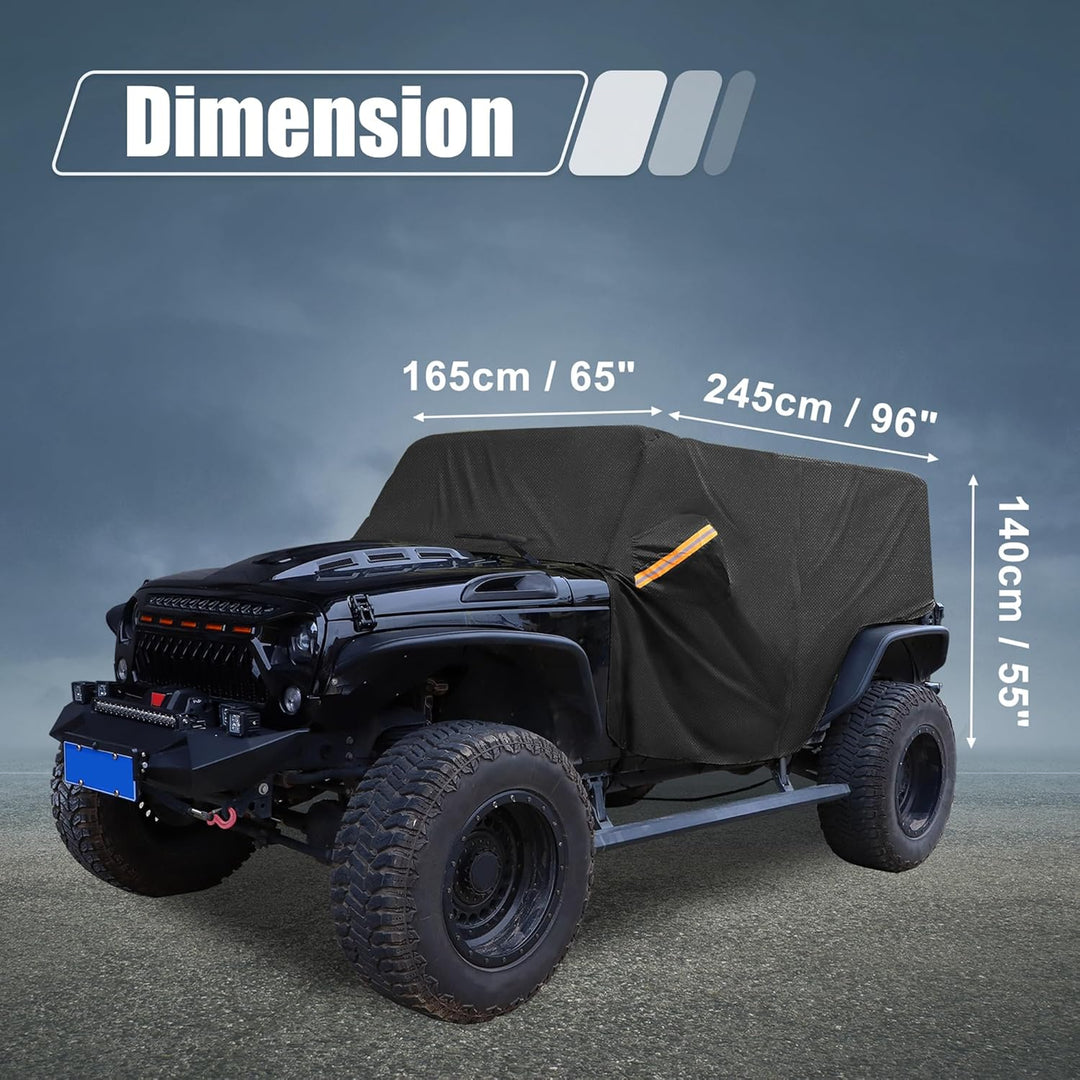 X AUTOHAUX SUV Auto Fahrerhaus Abdeckung für Jeep Wrangler JK JL Hardtop 2 Tür Schwarz, Schwarz