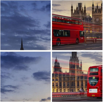 ARTTOR Bilder auf Leinwand 70x100cm Leinwandbild mit Rahmen London Bus Gross Wanddeko Bild Schlafzim