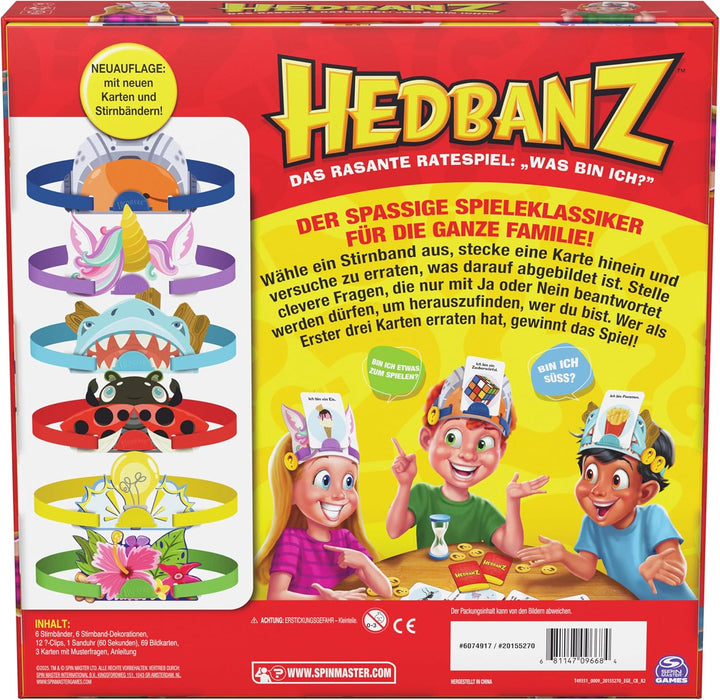Spin Master Games - Hedbanz, das rasante Ratespiel für die ganze Familie, Neuauflage (2025) mit toll