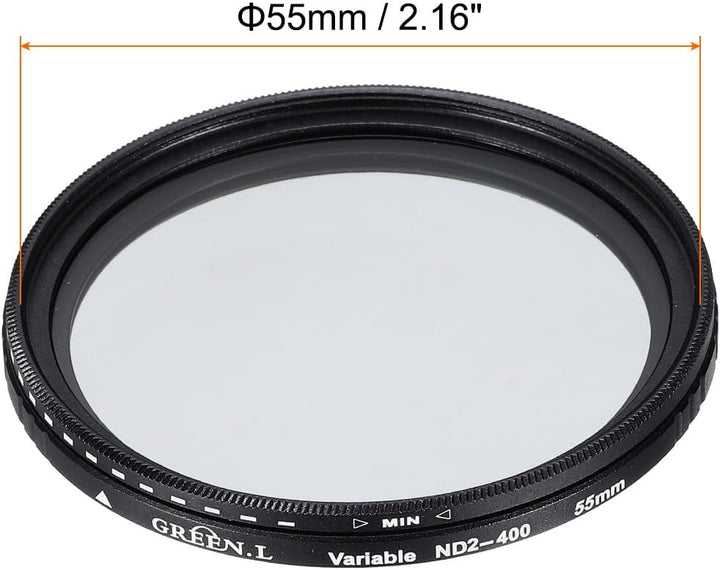 QUARKZMAN ND2-400 Objektivfilter Variabler Neutraldichtefilter 55mm Kreisförmiger ND-Filter Graufilt