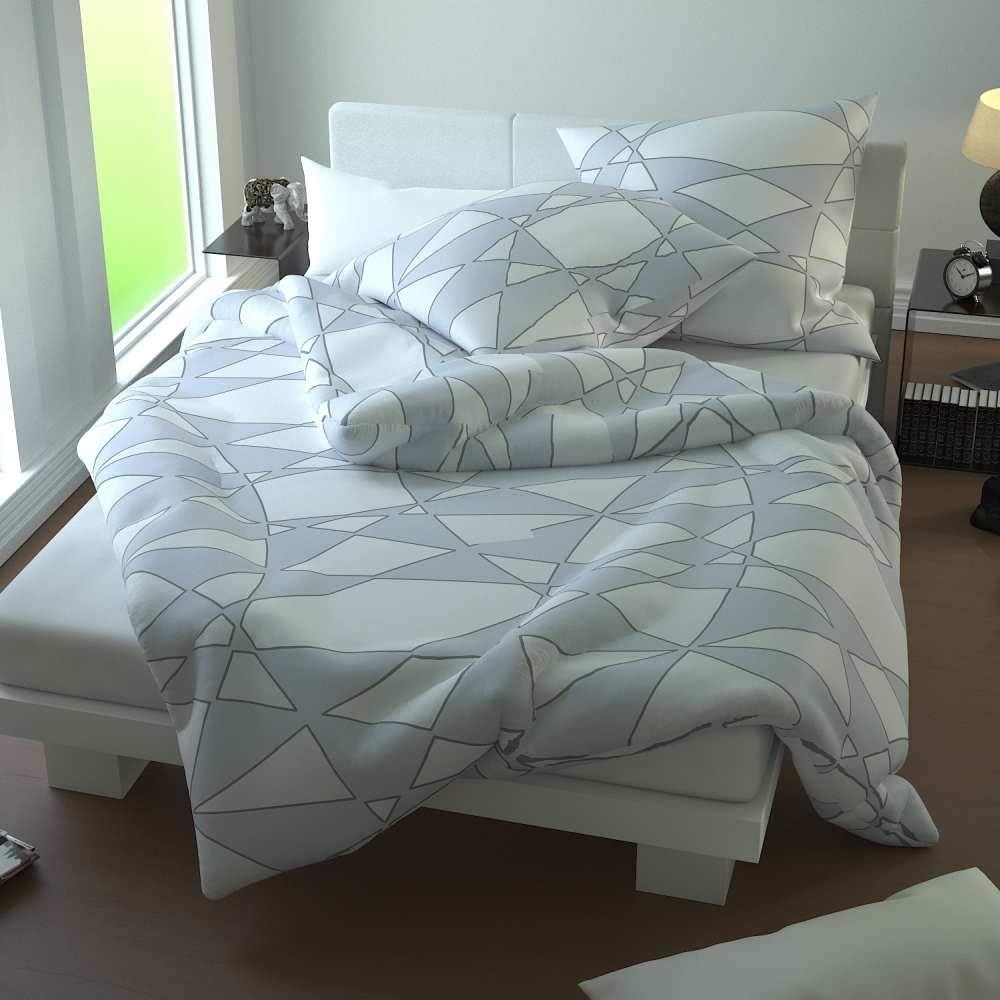 etérea Seersucker Bettwäsche 135x200 cm - bügelfreies Bettwäsche Set mit Kissen - Microfaser Satin n