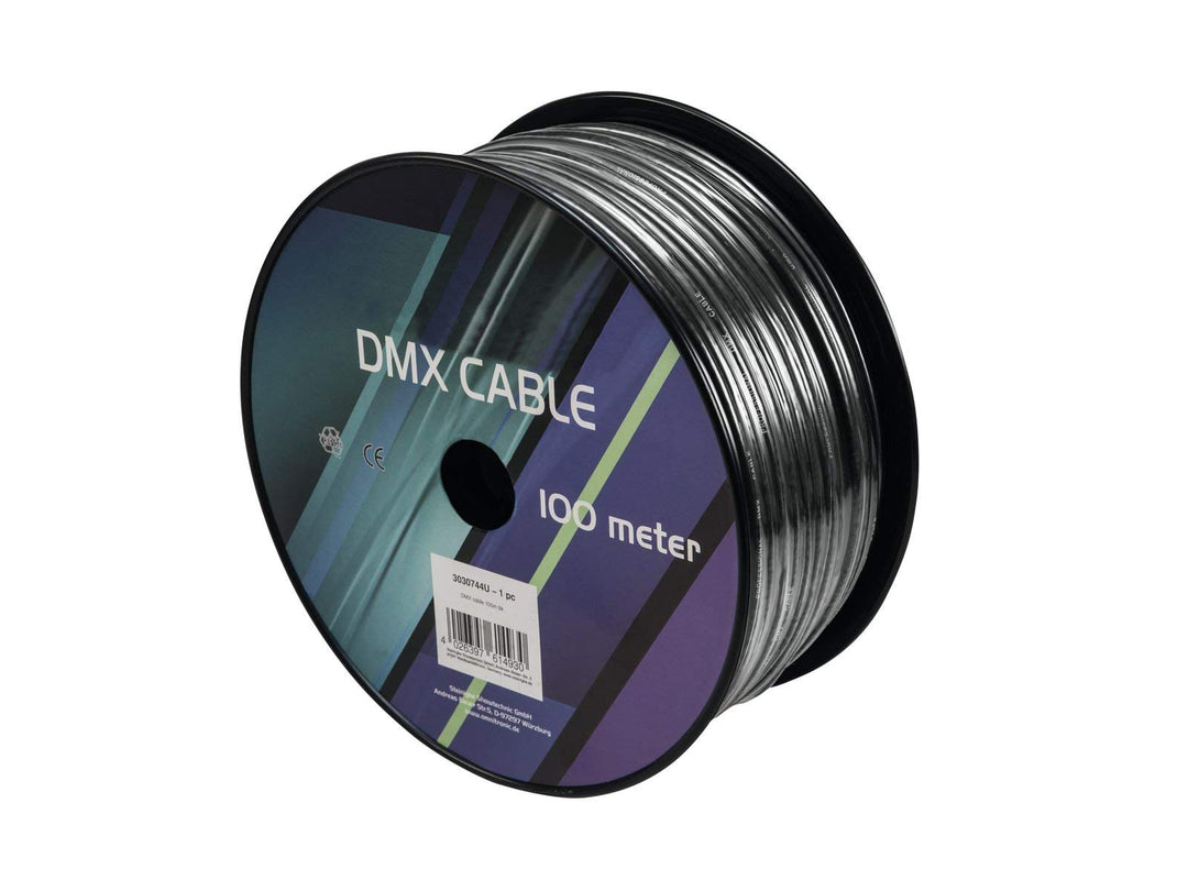 EUROLITE DMX Kabel 2x0,22 100m sw | Hochwertiges DMX-Kabel