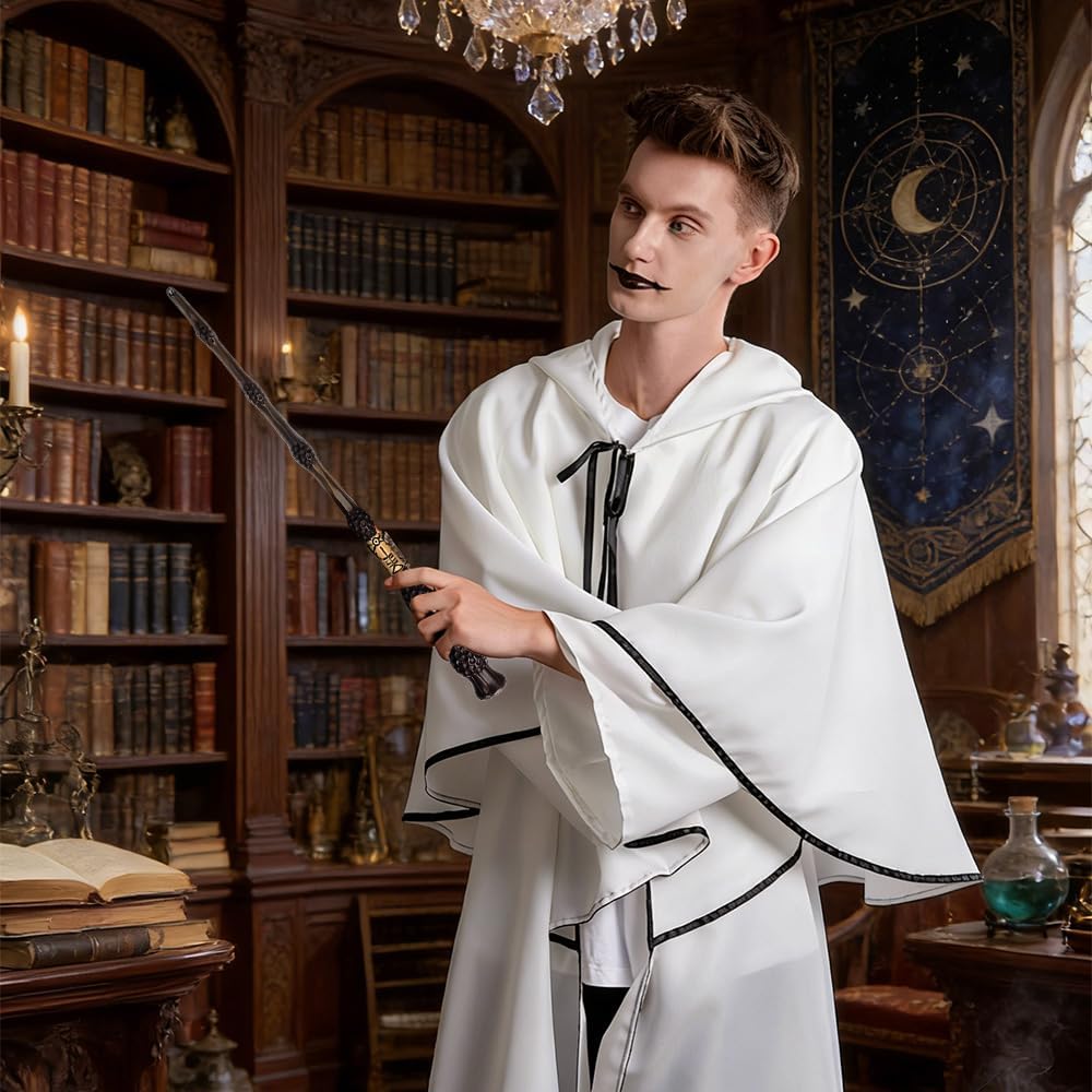 Zauberstab mit Licht, 38cm USB Aufladung Elderstab, Magic Wand in Geschenkbox mit Landkarte, Zaubers