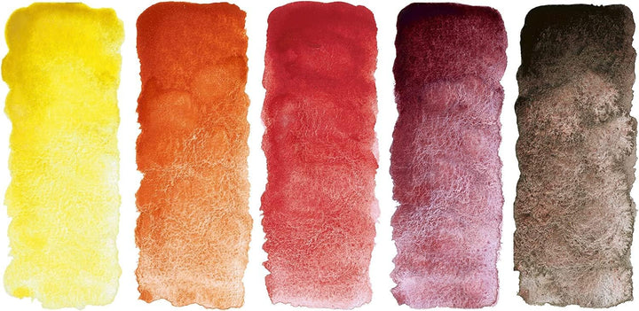 Schmincke – HORADAM® AQUARELL, Super Granulation Set Vulkan, 5 x 1/2 Näpfchen, 74 608 097, Metallkas