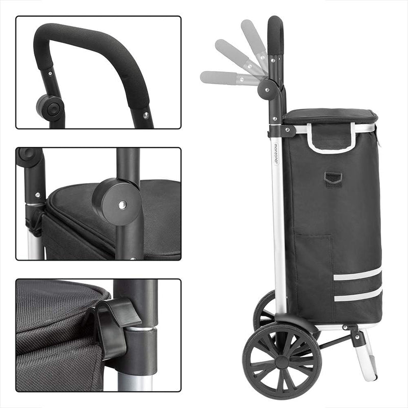 Monzana 2in1 Einkaufstrolley 56L bis 50 kg klappbar abnehmbare Tasche Handwagen Einkaufswagen Einkau