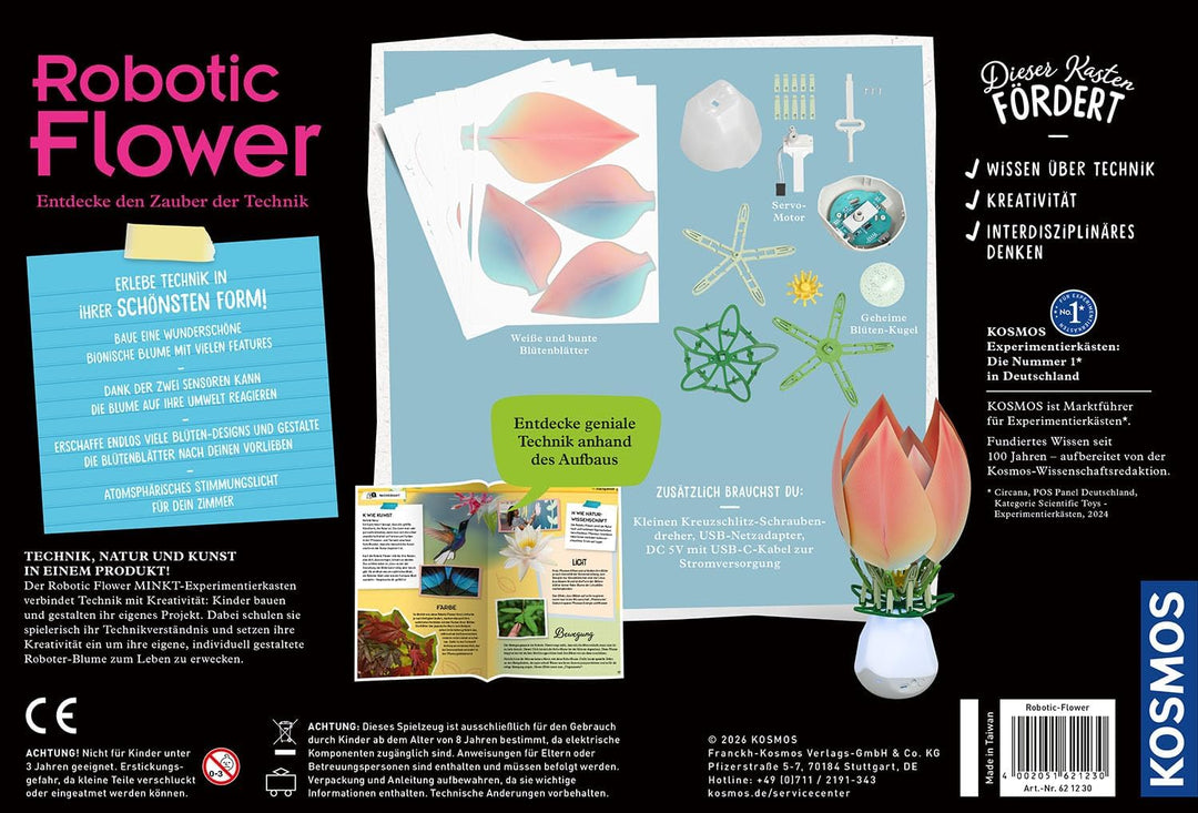 KOSMOS Robotic Flower 621230 Entdecke den Zauber der Technik mit Blumen und Botanicals, gestalte kre