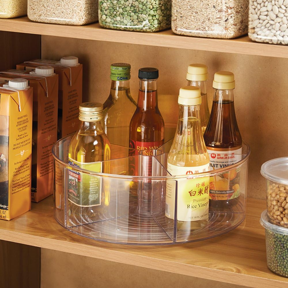 InterDesign Linus Schrank Organizer, mittelgrosser Drehteller mit 5 Fächern aus Kunststoff,