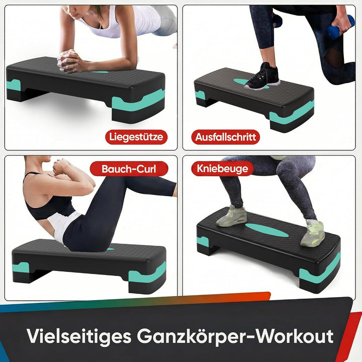 Ultrasport Aerobic Steppbrett I Step Up Board Rutschfest, 2-fach Höhenverstellbar I Fitness Stepper