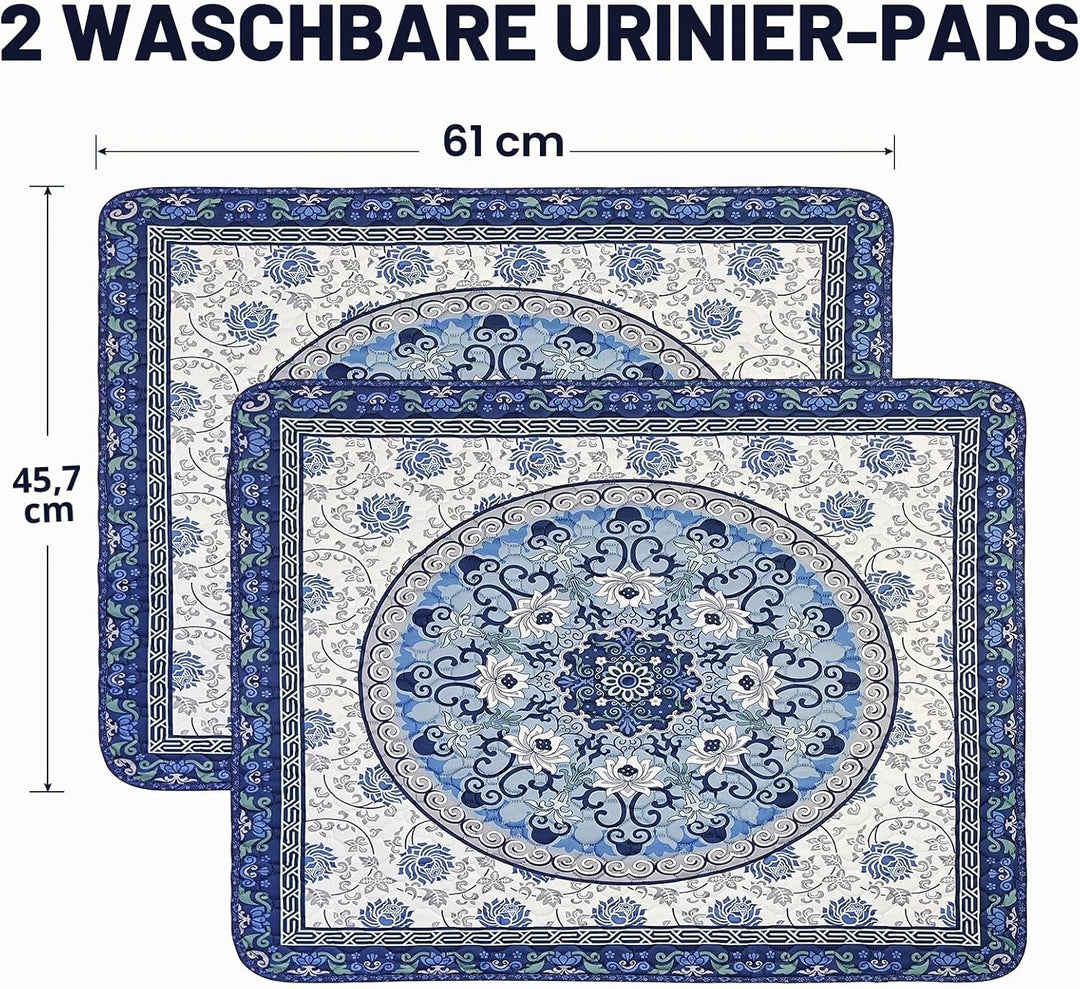Washable Pee Pads for Dogs, 2 Pack Reusable Puppy Pads 45×60cm Super Absorbent Quick Dry Dog Trainin