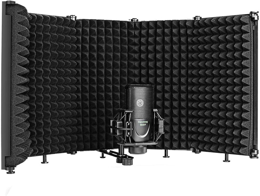 Faltbares Mikrofon-Isolationsschild Studioaufnahme Live-Übertragung 5-Panel-Popfilter Einstellbarer