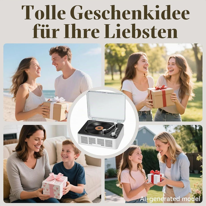 Gueray CD Player mit Lautsprechern HiFi-Stereo-Sound CD Spieler, Vintage-CD-Player Bluetooth für zu