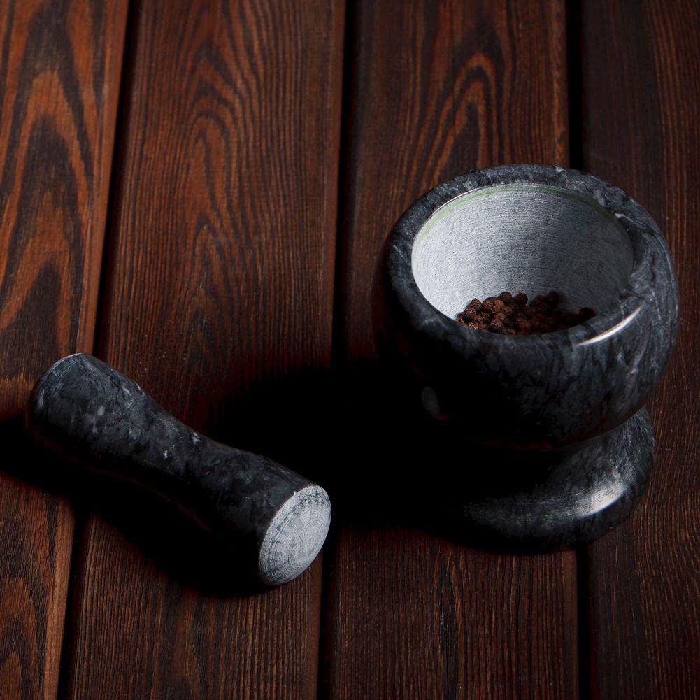 Granitmörser Küchenmörser Steinmörser mit Stössel für Gewürze Nüsse schwer robust 11 cm