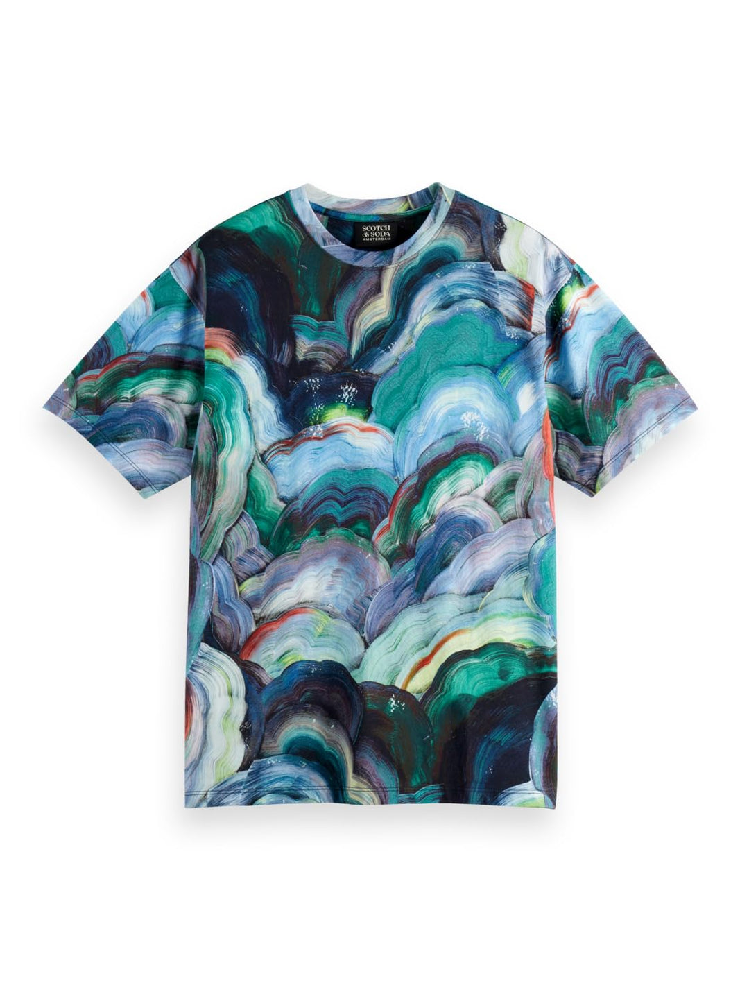 Scotch & Soda Herren All Over Print T-Shirt S Aop Abstract Fungi, S Aop Abstract Fungi