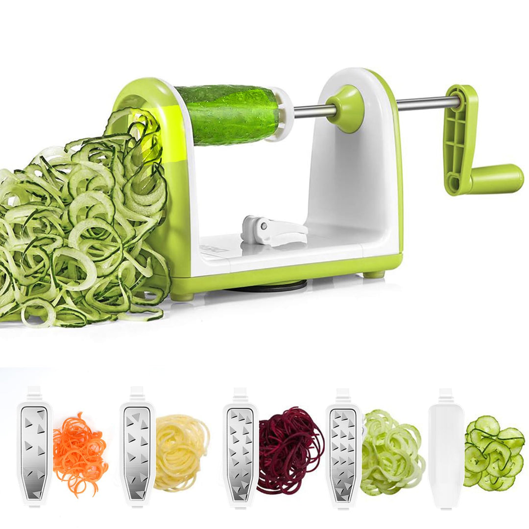 Spiralschneider Gemüse mit Behälter,Spiralschneider Hand für Gemüsespaghetti,Gemüseschneider Würfels