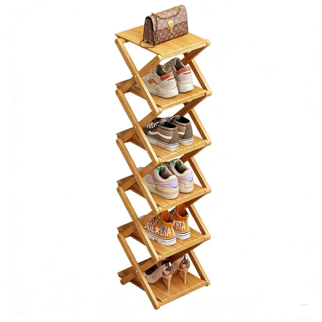 Schuhregal, Faltbares Bambusregal für Schuhe, Eingangsregal, Schrank, Schlafzimmer, Flur, natürlich,