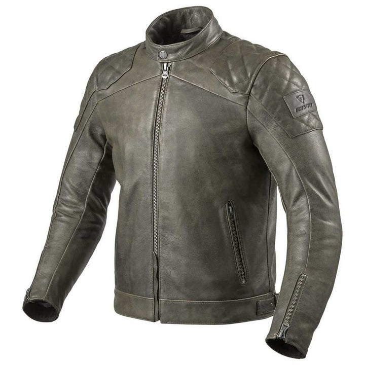 Revit Cordite Motorrad Lederjacke (Olive,52) 52 Olivegrün, 52 Olivegrün