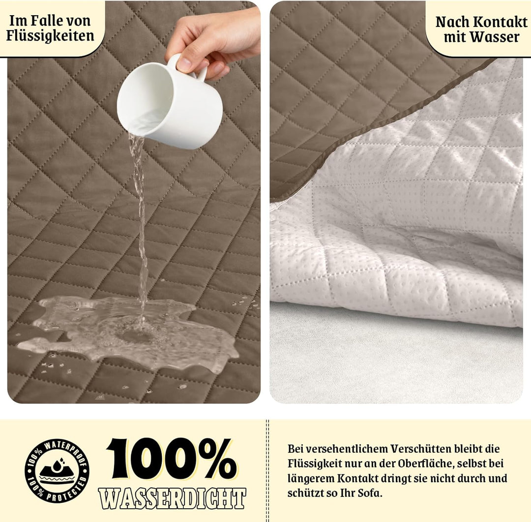 TAOCOCO Sofa Überzug, Sofabezug Wasserdicht Mit Gummiband，Wohnzimmer Anti-Rutsch Gepolsterter Sofasc