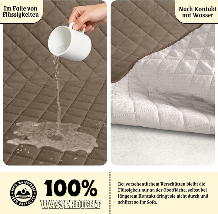 TAOCOCO Sofa Überzug, Sofabezug Wasserdicht Mit Gummiband，Wohnzimmer Anti-Rutsch Gepolsterter Sofasc