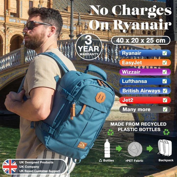 Cabin Max Reiserucksack, 40 x 20 x 25 cm, für Handgepäck – Rucksack mit niedrigem Sitz, geeignet für