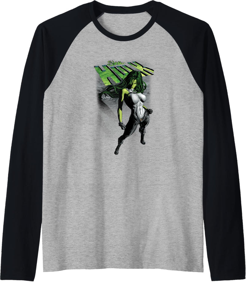 Marvel She-Hulk Shadow Comic Icon Pose Raglan