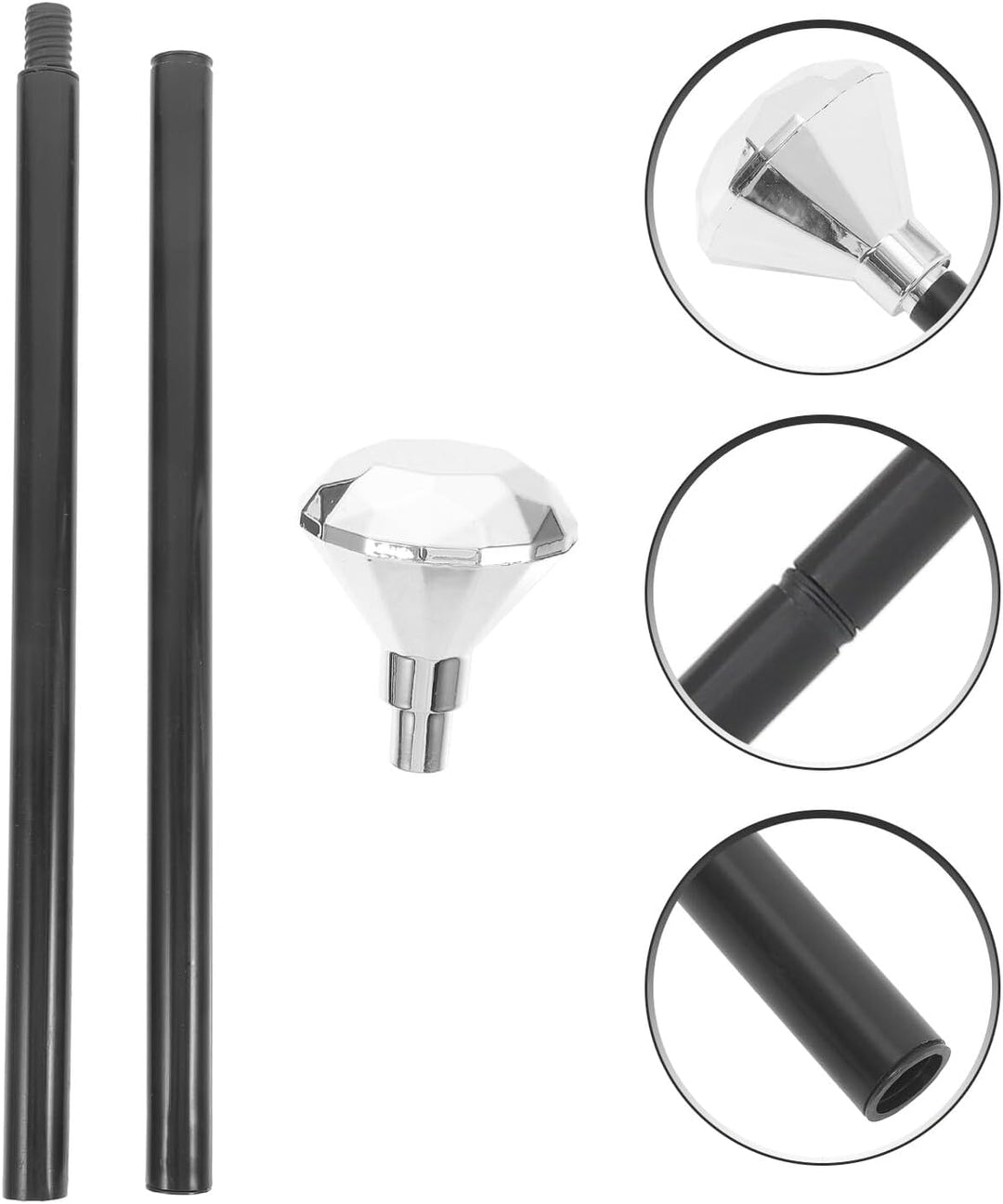 Toddmomy Silberner Königszepter Gehstock mit Diamant Design Leichtes Cosplay Zauberstab Requisit für