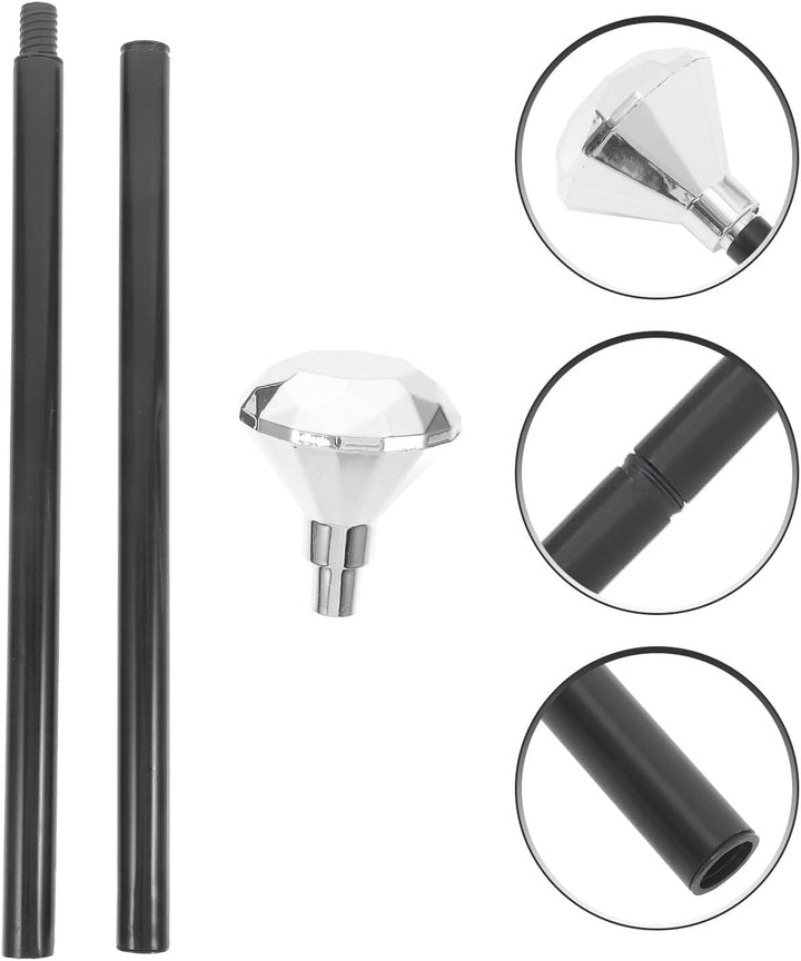 Toddmomy Silberner Königszepter Gehstock mit Diamant Design Leichtes Cosplay Zauberstab Requisit für