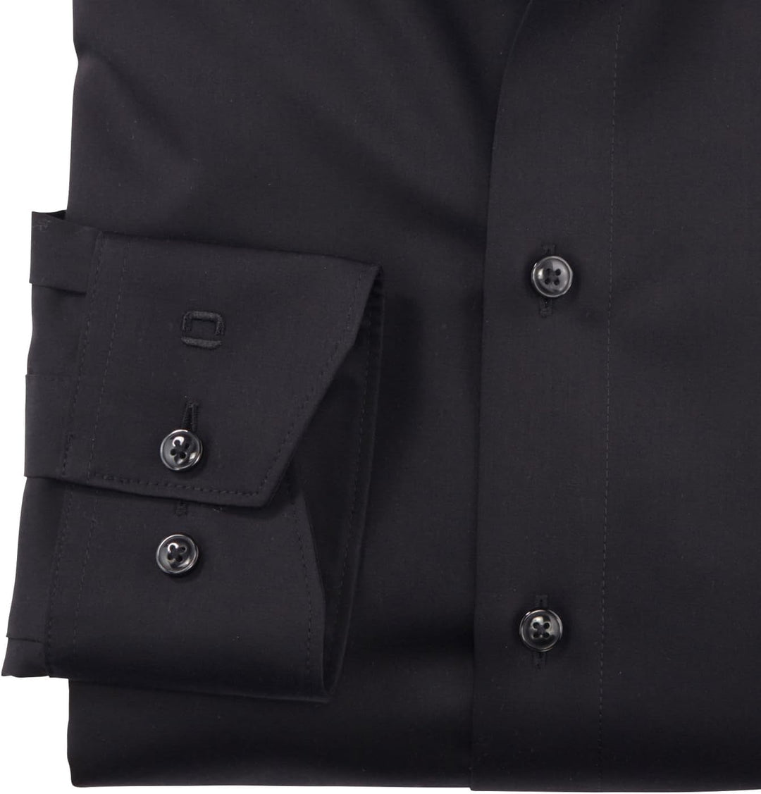 OLYMP Herren Businesshemd Langarm Luxor,Satin,modern fit,Global Kent 37 Graphit 69, 37 Graphit 69