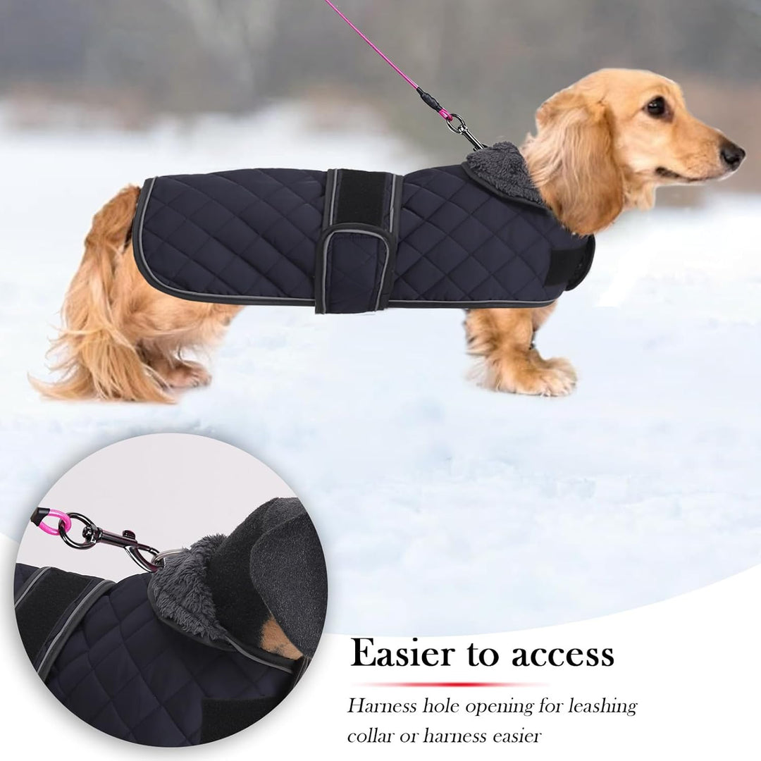 Geyecete - Warmer wintermantel für dackel Hunde,Hunde Winterjacken mit plüschfutter,Outdoor jacken m
