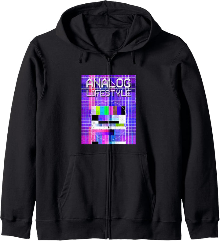 Analog Lifestyle Spruch Vaporwave Aesthetic Kapuzenjacke