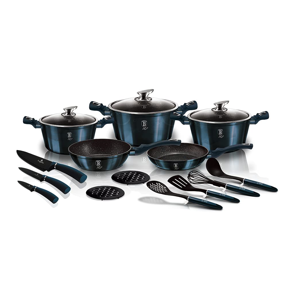 Berlinger Haus 17 Teile Kochgeschirr Set - Aquamarin Gross Aquamarin, Gross Aquamarin