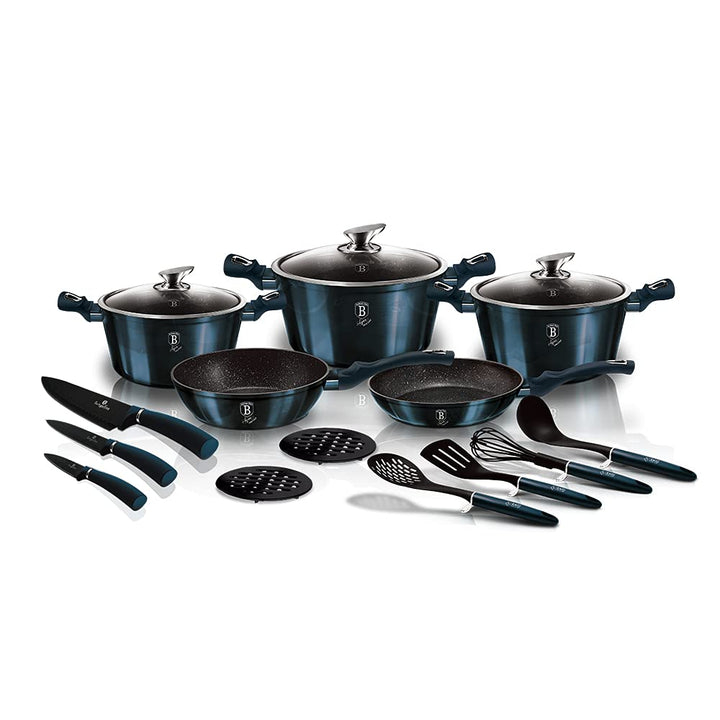 Berlinger Haus 17 Teile Kochgeschirr Set - Aquamarin Gross Aquamarin, Gross Aquamarin