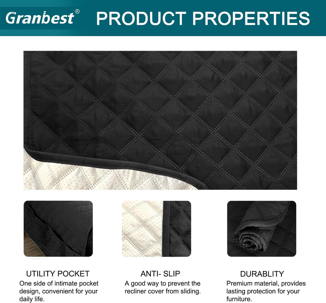 Granbest Wasserabweisende Recliner Stuhl Abdeckung wasserdichte Recliner Stuhl Slipcovers Anti-Rutsc