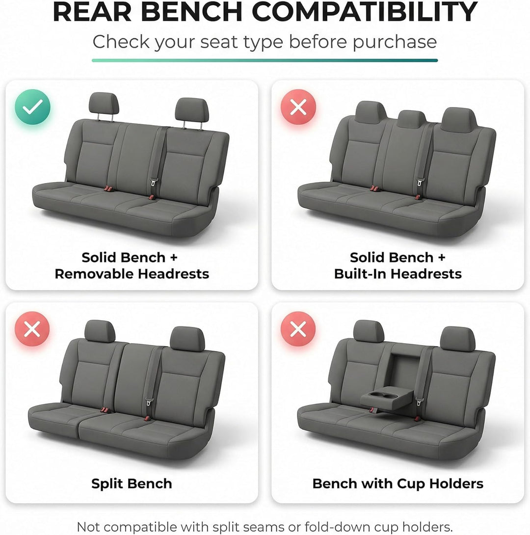 fh-fb050012 flach Tuch Rear Bench Sitzbezüge W. 2 Kopfstützenbezüge gelb, gelb