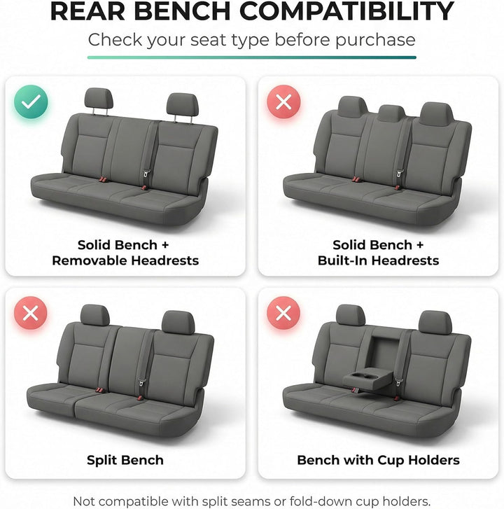 fh-fb050012 flach Tuch Rear Bench Sitzbezüge W. 2 Kopfstützenbezüge gelb, gelb