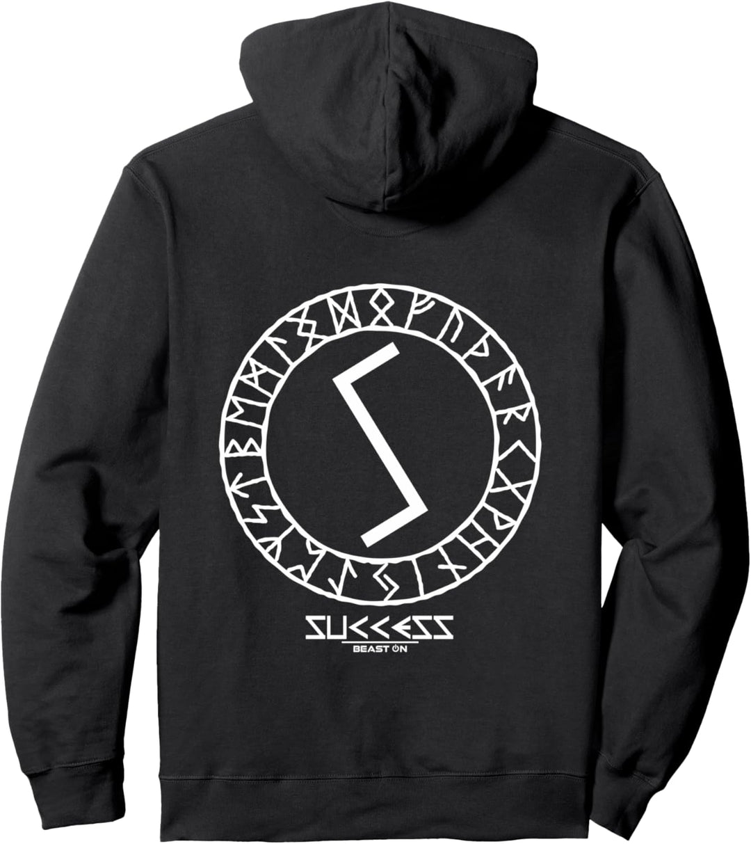 Wikinger Rune SOWILO Erfolg Rücken Motiv Nordische Rune Pullover Hoodie