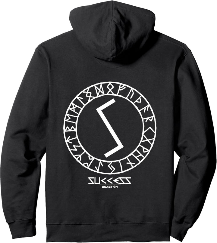 Wikinger Rune SOWILO Erfolg Rücken Motiv Nordische Rune Pullover Hoodie