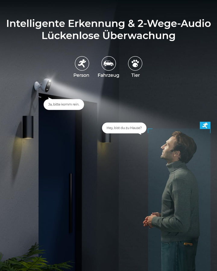 Reolink Lumus WLAN IP Kamera Outdoor mit Licht Spotlight, 1080P Überwachungskamera Aussen mit 2-Wege