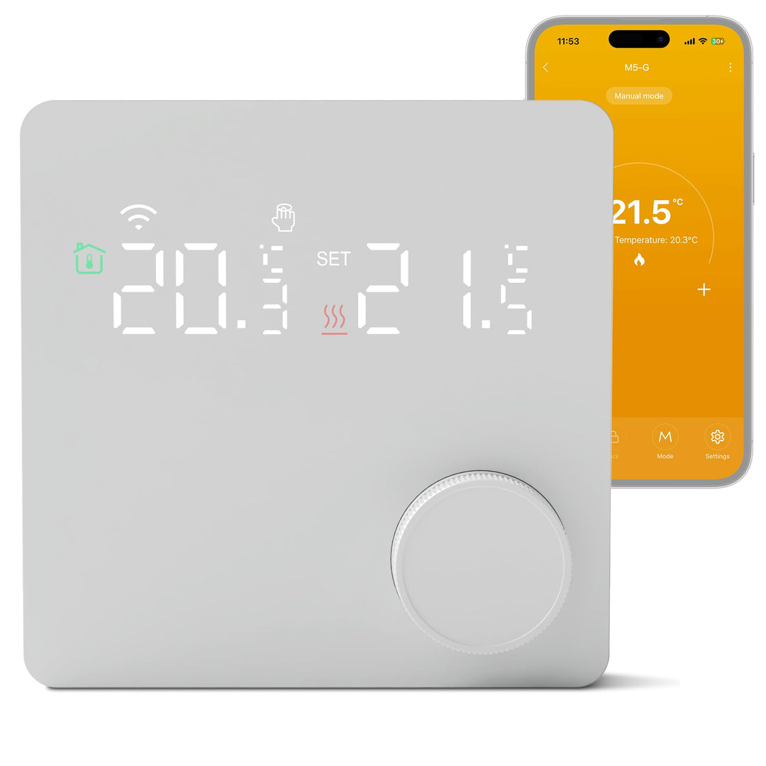 Beok Fussbodenheizung Thermostat Digital, WiFi Wasser Fussbodenheizung Smart Raumthermostat Tagespro