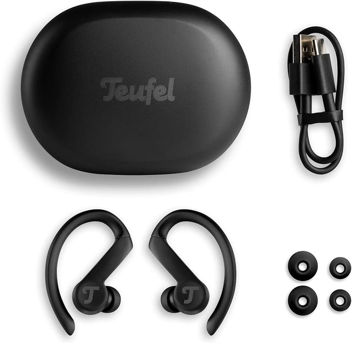 Teufel AIRY Sports TWS - Kabelloser In-Ear-Sportkopfhörer - Bluetooth 5.0, Linear-HD-Töner, Sprühwas