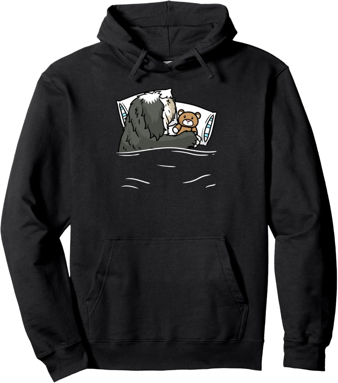 Bearded Collie Hund Mit Kuscheltier Pullover Hoodie