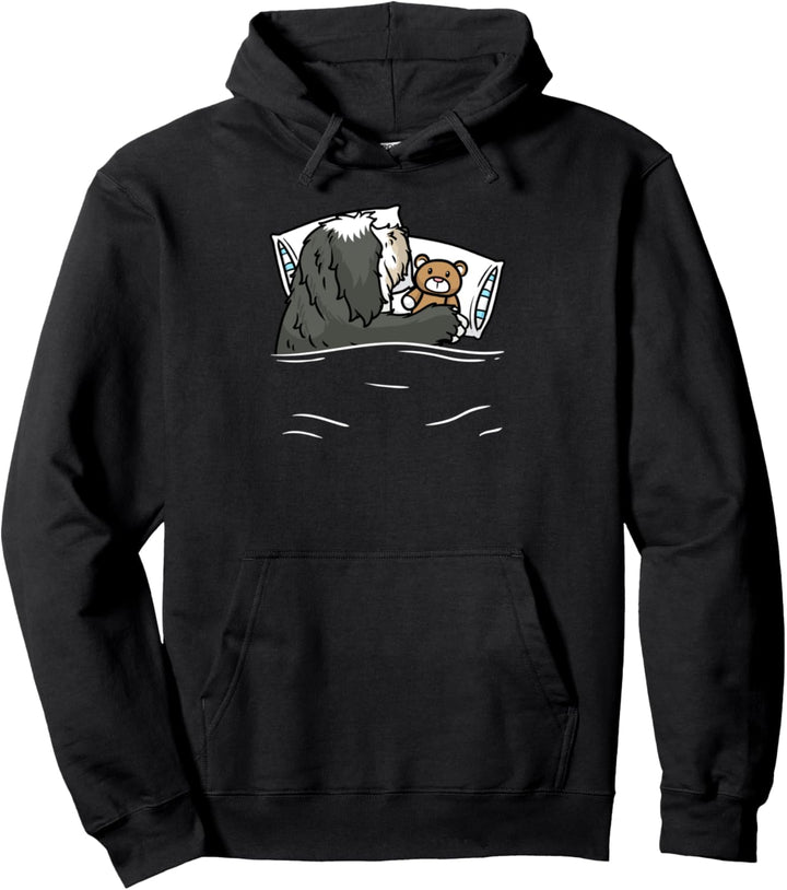 Bearded Collie Hund Mit Kuscheltier Pullover Hoodie